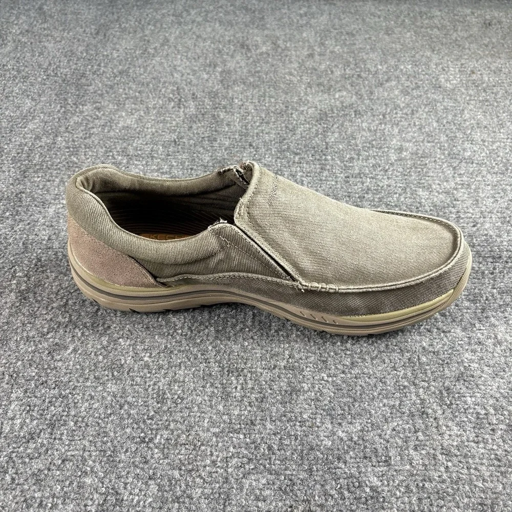 Skechers Loafers Men's 12 Gray Expected Avillo Relaxed Fit Memory Foam Canvas